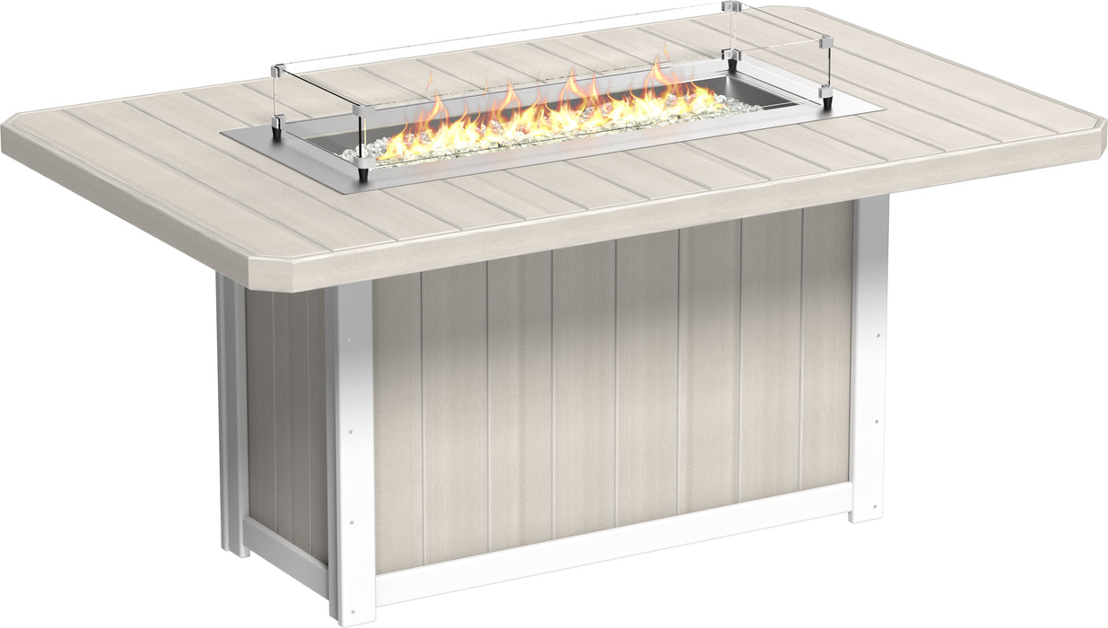 LuxCraft Recycled Plastic Lumin 79" Rectangular Fire Table (COUNTER HEIGHT)