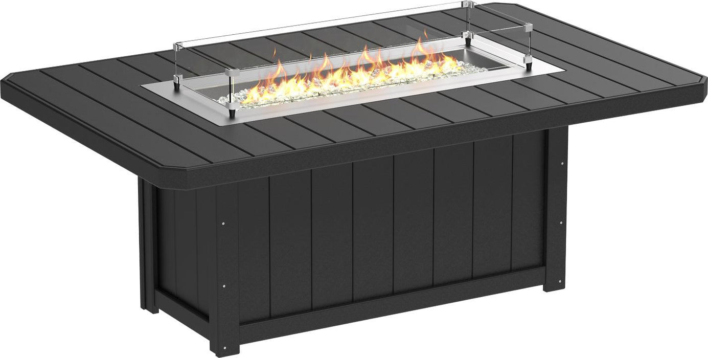 LuxCraft Recycled Plastic Lumin 79" Rectangular Fire Table (DINING HEIGHT)