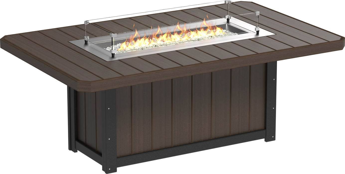 LuxCraft Recycled Plastic Lumin 79" Rectangular Fire Table (DINING HEIGHT)