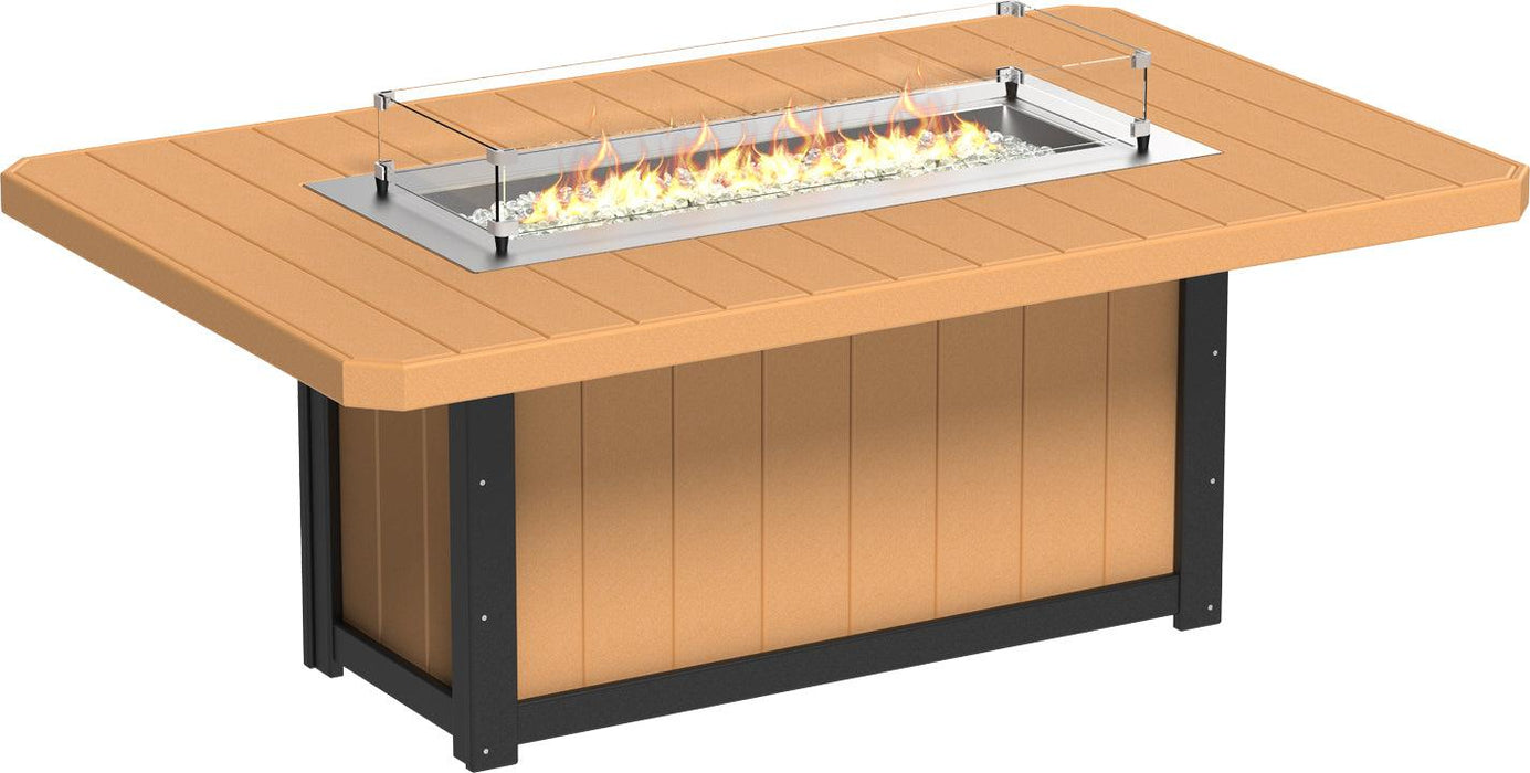 LuxCraft Recycled Plastic Lumin 79" Rectangular Fire Table (DINING HEIGHT)
