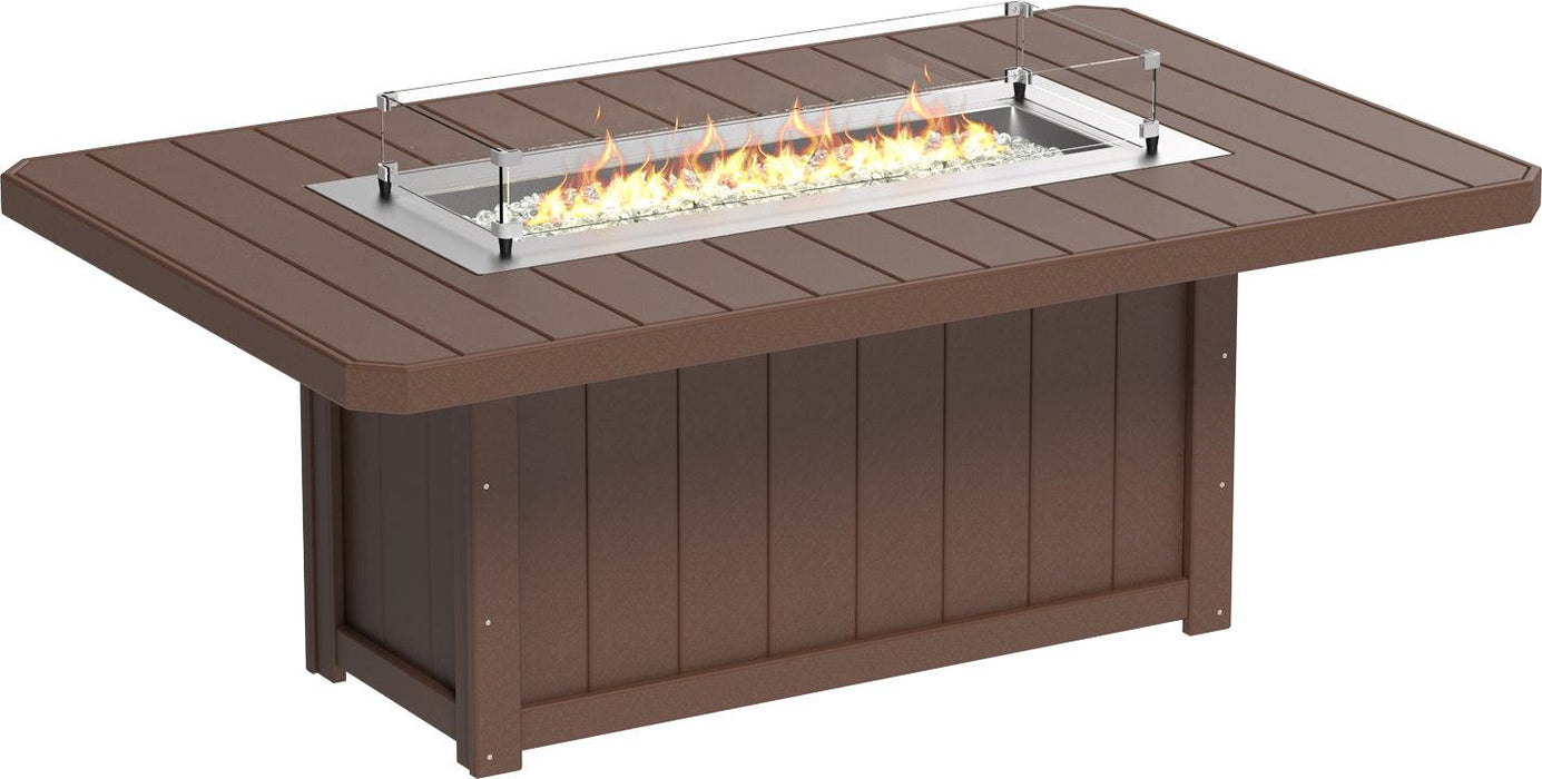 LuxCraft Recycled Plastic Lumin 79" Rectangular Fire Table (DINING HEIGHT)