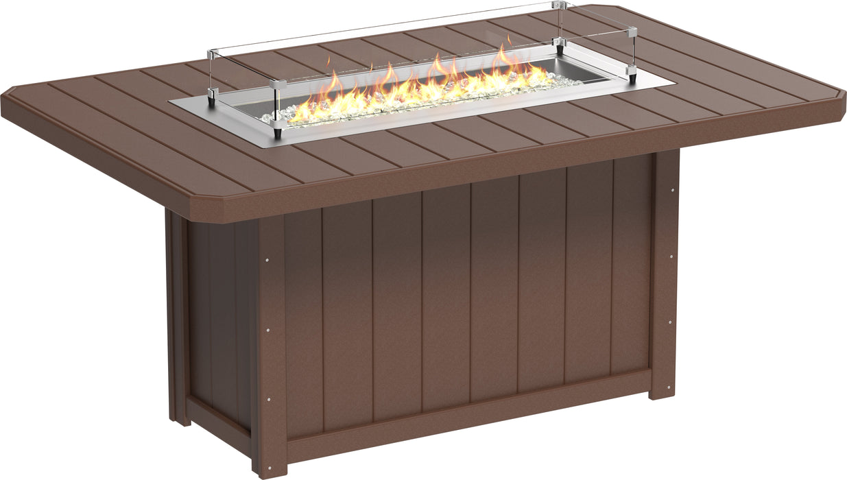 LuxCraft Recycled Plastic Lumin 79" Rectangular Fire Table (COUNTER HEIGHT)
