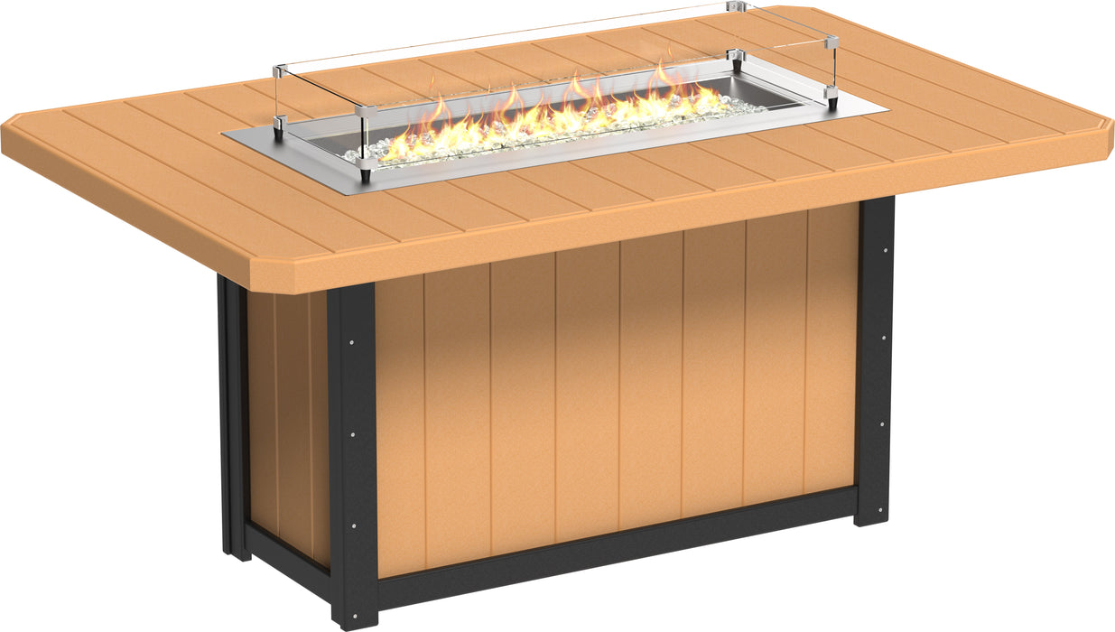 LuxCraft Recycled Plastic Lumin 79" Rectangular Fire Table (COUNTER HEIGHT)