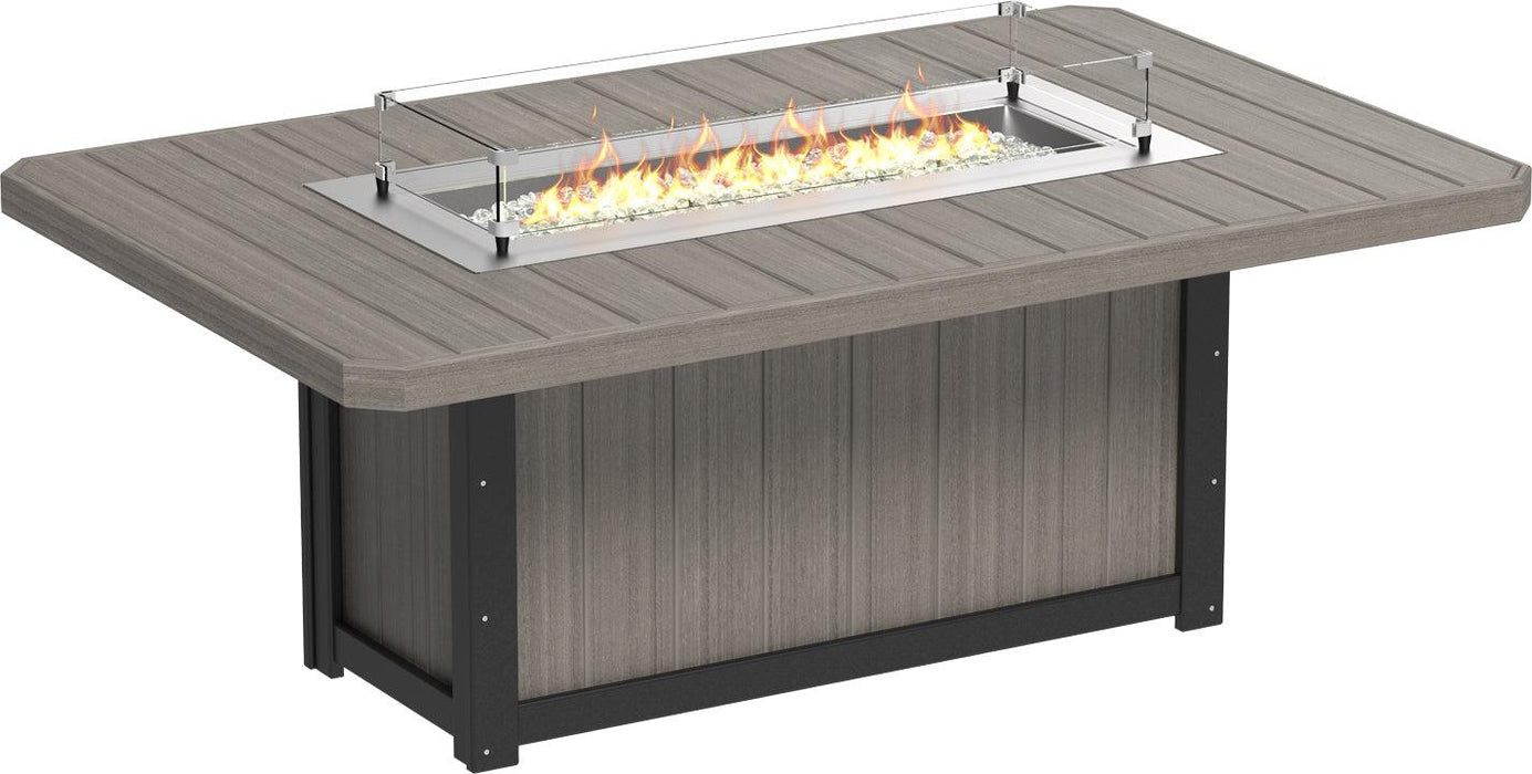 LuxCraft Recycled Plastic Lumin 79" Rectangular Fire Table (DINING HEIGHT)