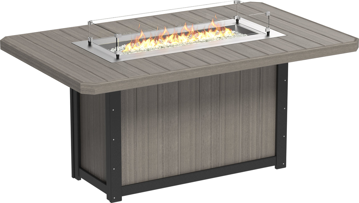 LuxCraft Recycled Plastic Lumin 79" Rectangular Fire Table (COUNTER HEIGHT)