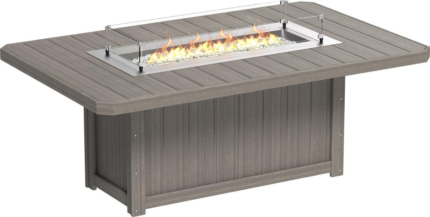 LuxCraft Recycled Plastic Lumin 79" Rectangular Fire Table (DINING HEIGHT)