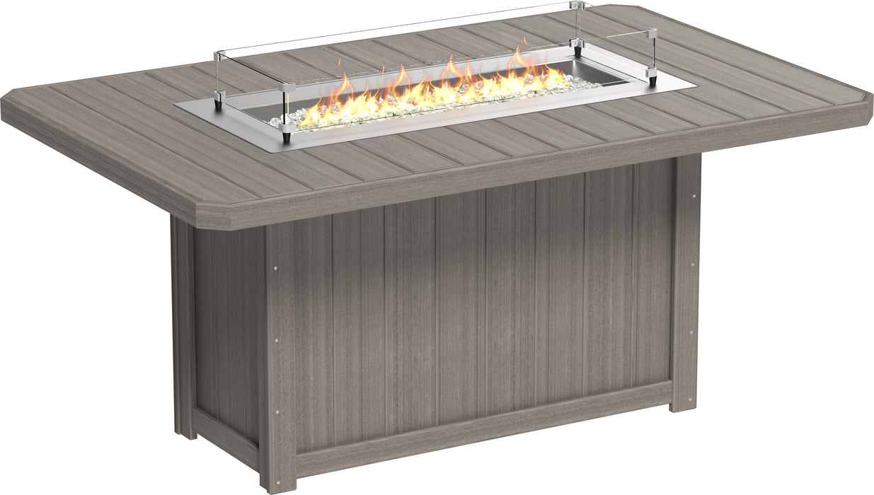 LuxCraft Recycled Plastic Lumin 79" Rectangular Fire Table (COUNTER HEIGHT)