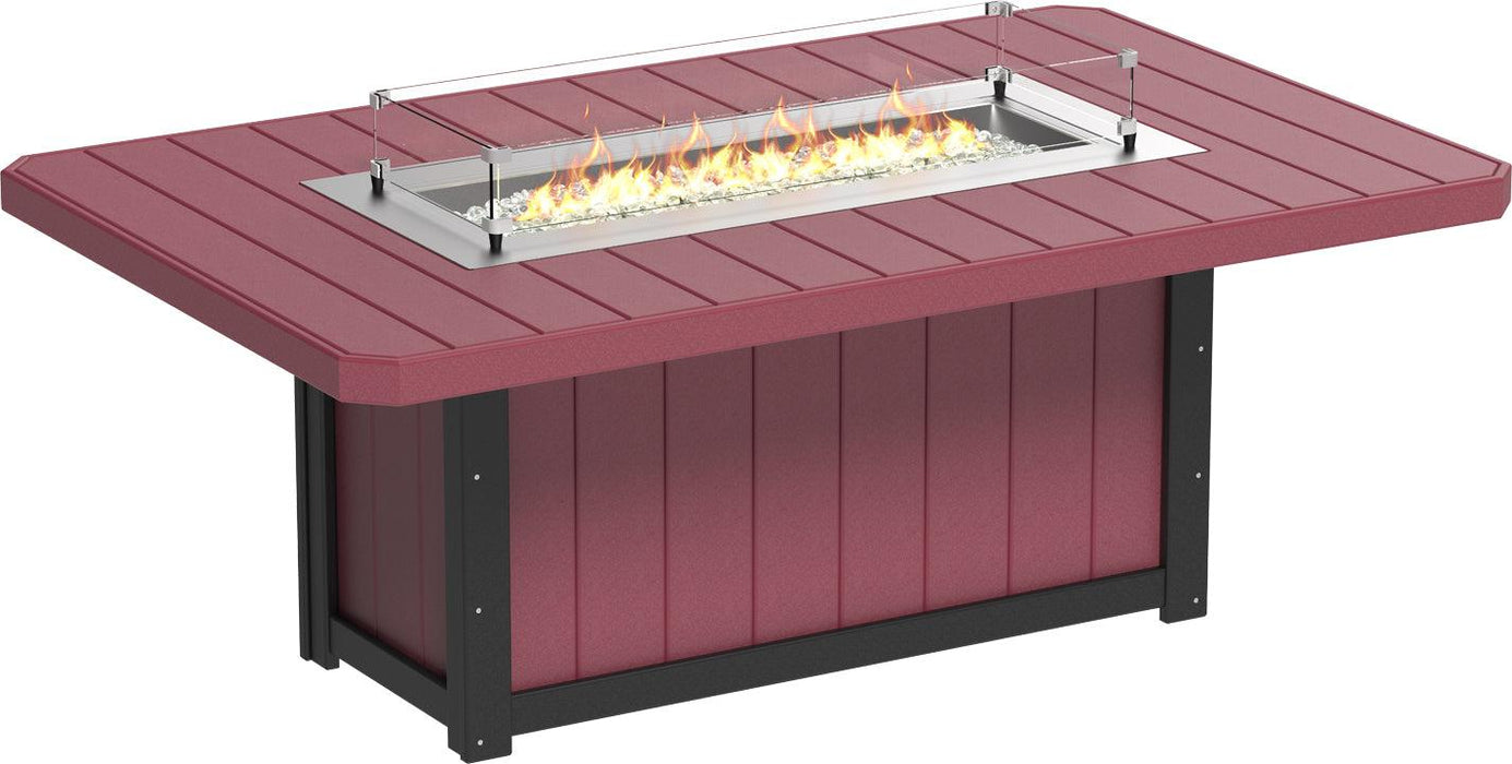LuxCraft Recycled Plastic Lumin 79" Rectangular Fire Table (DINING HEIGHT)