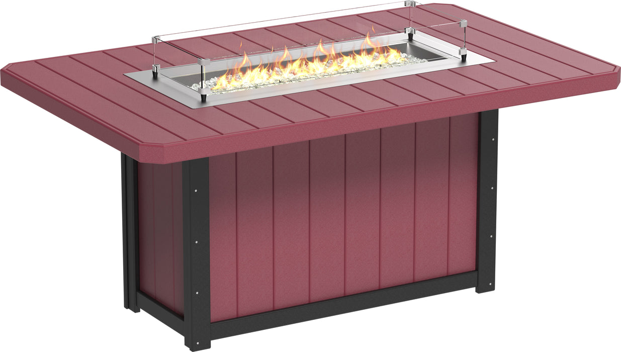 LuxCraft Recycled Plastic Lumin 79" Rectangular Fire Table (COUNTER HEIGHT)
