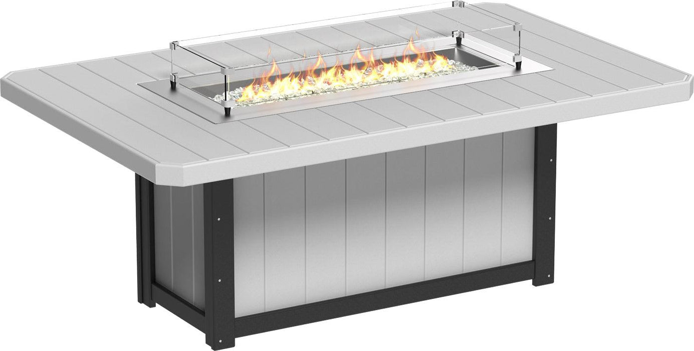 LuxCraft Recycled Plastic Lumin 79" Rectangular Fire Table (DINING HEIGHT)