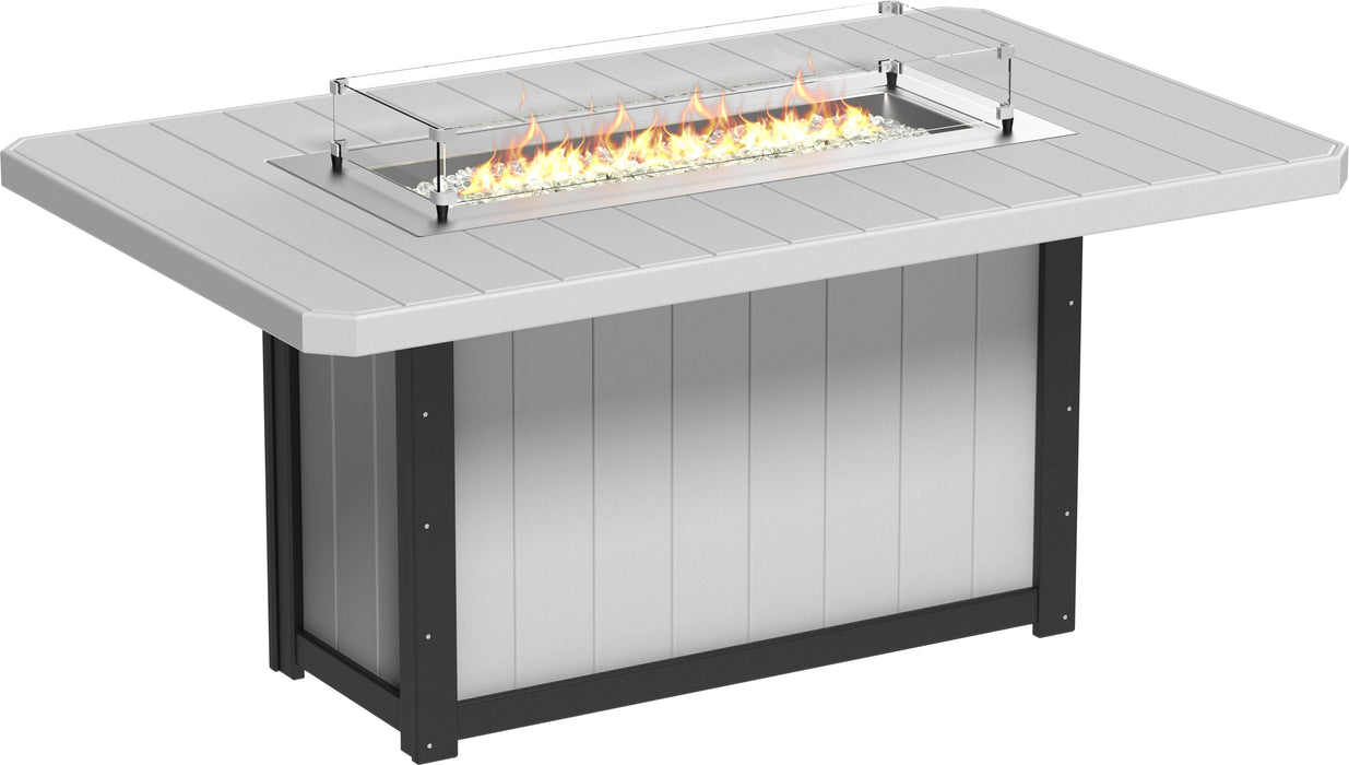 LuxCraft Recycled Plastic Lumin 79" Rectangular Fire Table (COUNTER HEIGHT)
