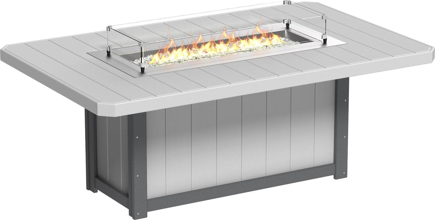 LuxCraft Recycled Plastic Lumin 79" Rectangular Fire Table (DINING HEIGHT)