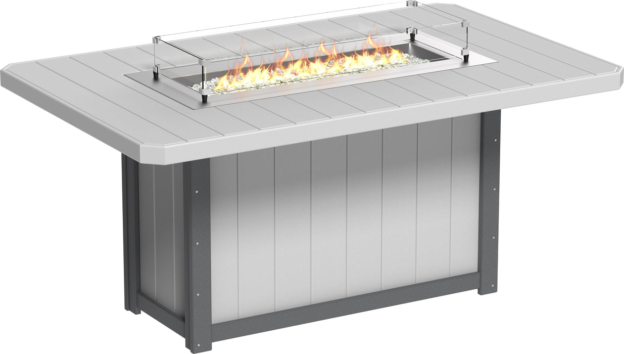LuxCraft Recycled Plastic Lumin 79" Rectangular Fire Table (COUNTER HEIGHT)