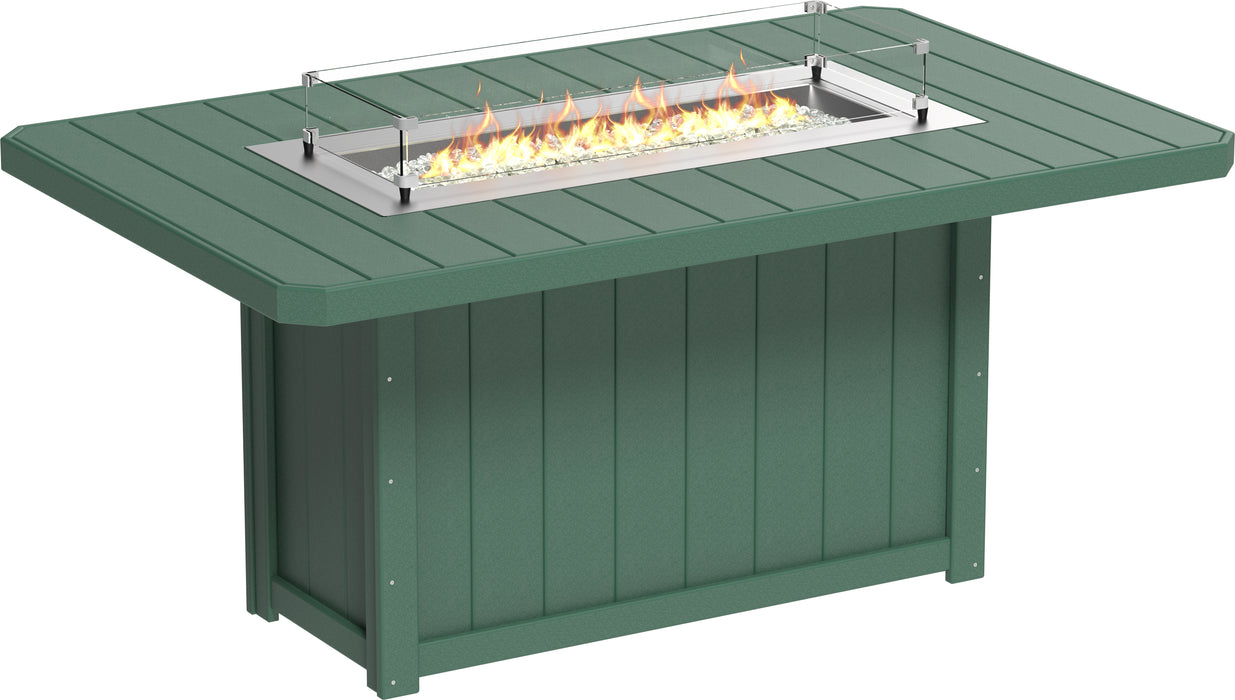 LuxCraft Recycled Plastic Lumin 79" Rectangular Fire Table (COUNTER HEIGHT)