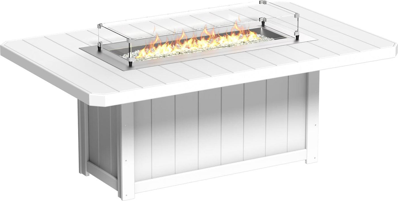 LuxCraft Recycled Plastic Lumin 79" Rectangular Fire Table (DINING HEIGHT)