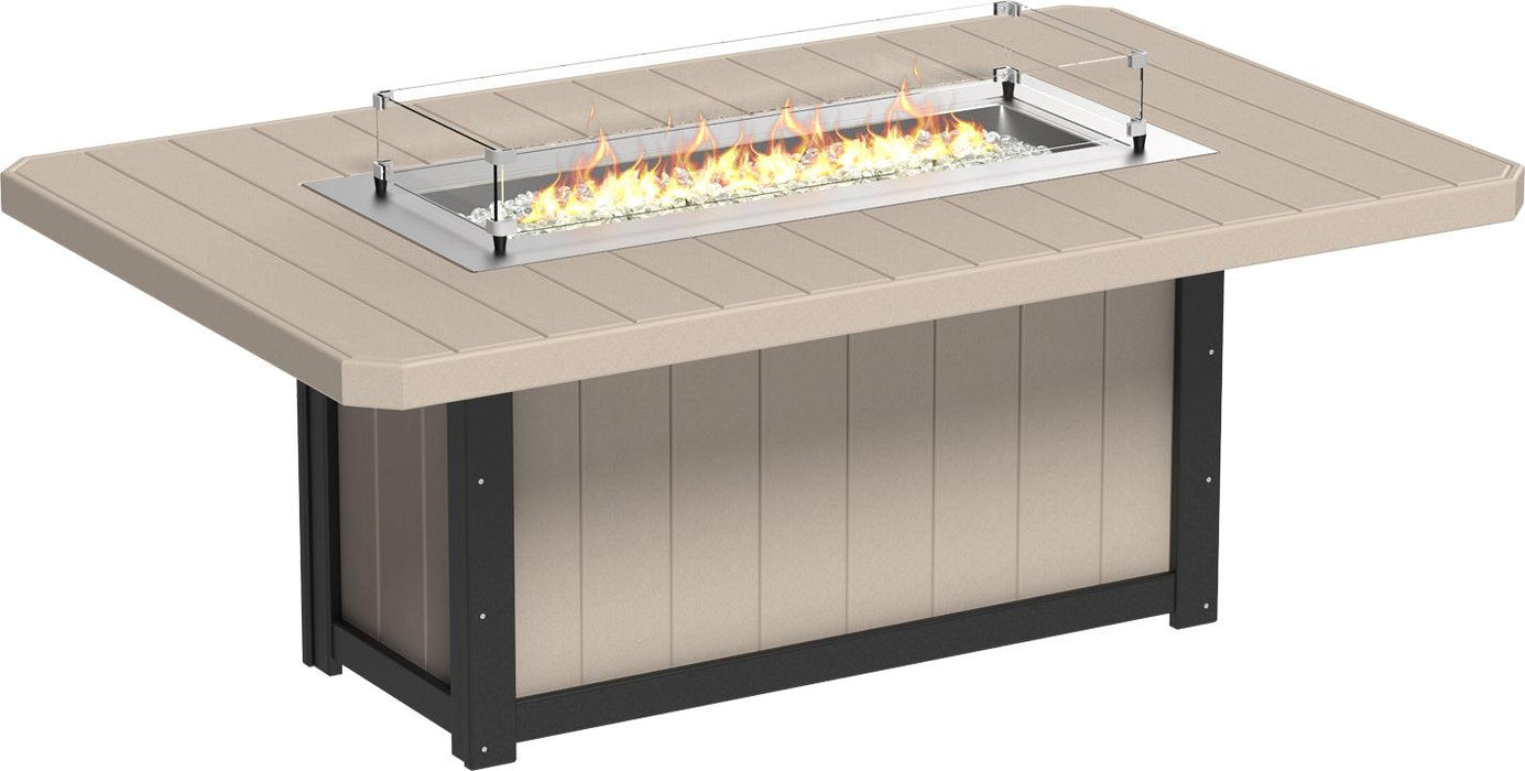 LuxCraft Recycled Plastic Lumin 79" Rectangular Fire Table (DINING HEIGHT)