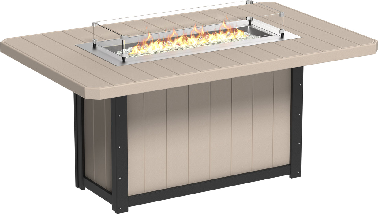 LuxCraft Recycled Plastic Lumin 79" Rectangular Fire Table (COUNTER HEIGHT)