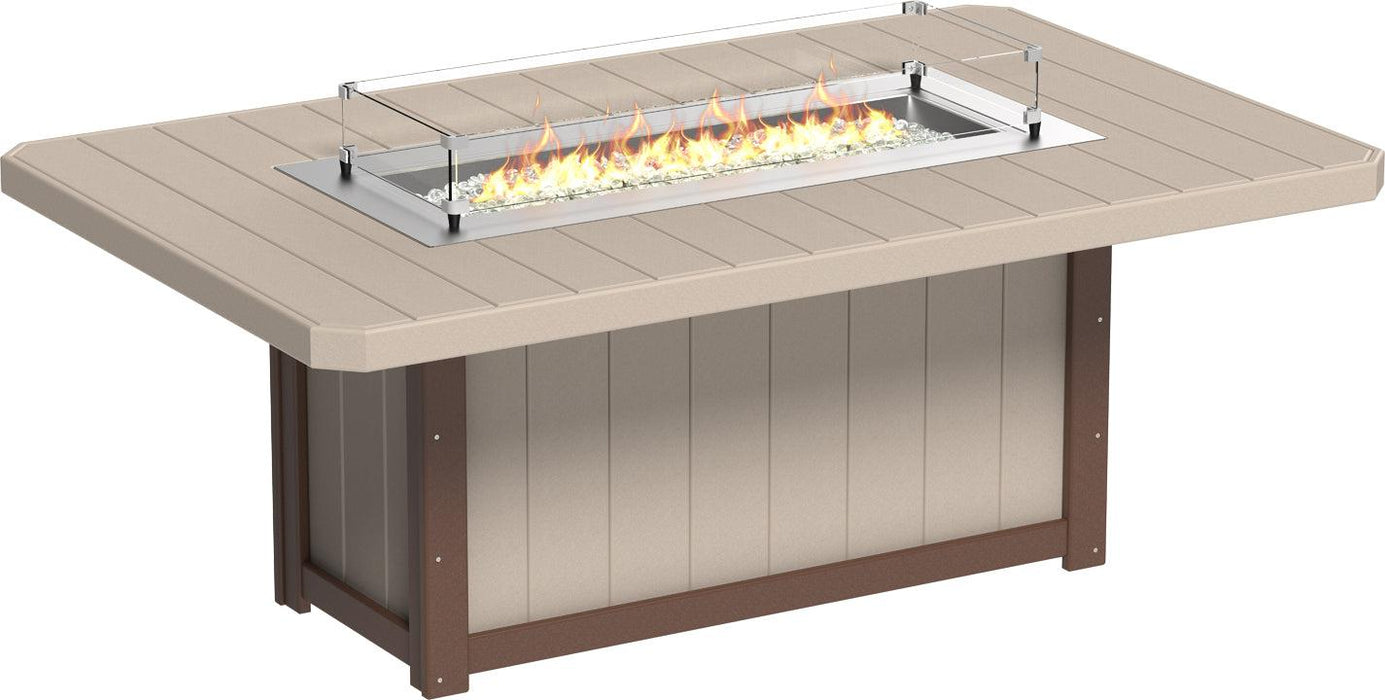 LuxCraft Recycled Plastic Lumin 79" Rectangular Fire Table (DINING HEIGHT)