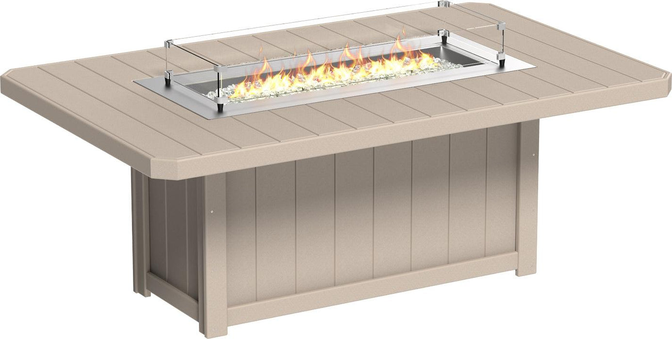 LuxCraft Recycled Plastic Lumin 79" Rectangular Fire Table (DINING HEIGHT)