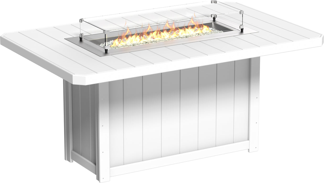 LuxCraft Recycled Plastic Lumin 79" Rectangular Fire Table (COUNTER HEIGHT)