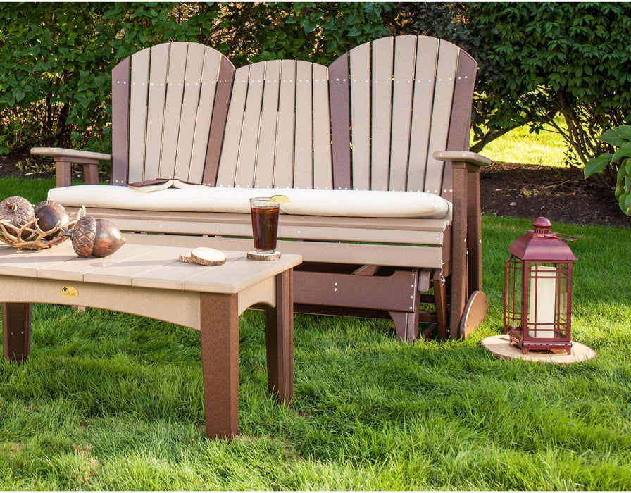 LuxCraft Recycled Plastic 5' Adirondack Glider Chair With Flip Down Center Console