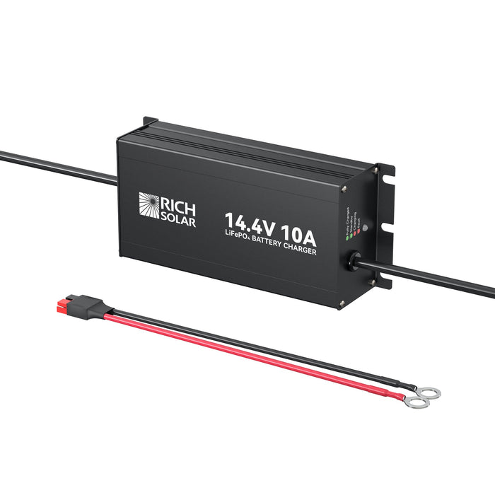 Rich Solar 12V(14.4V) 10A | 100-240VAC | 12V LiFePO4 Battery Charger