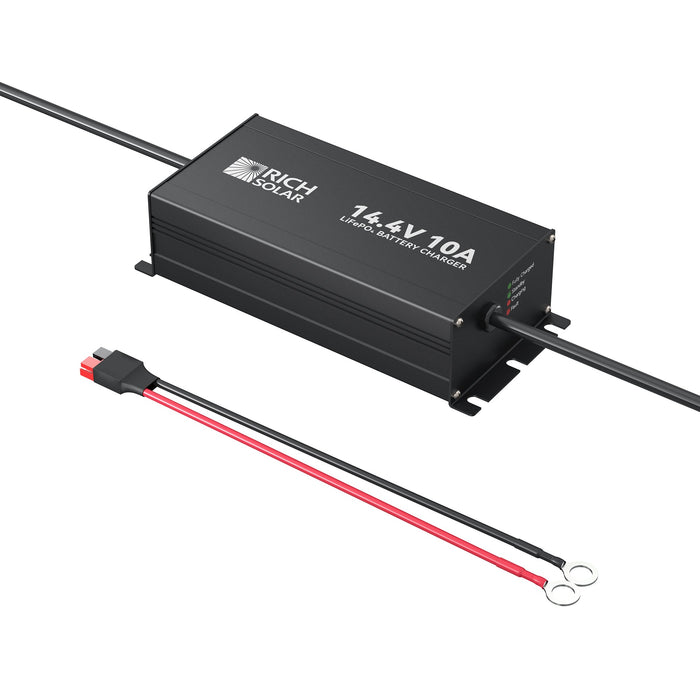 Rich Solar 12V(14.4V) 10A | 100-240VAC | 12V LiFePO4 Battery Charger