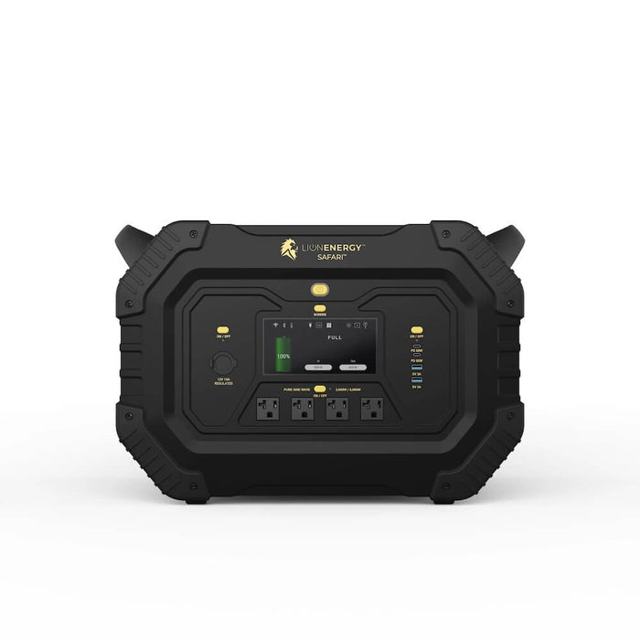 Lion Energy Safari Solar Power Generator (3,000W, 1,612Wh, LifePO4) 50170137