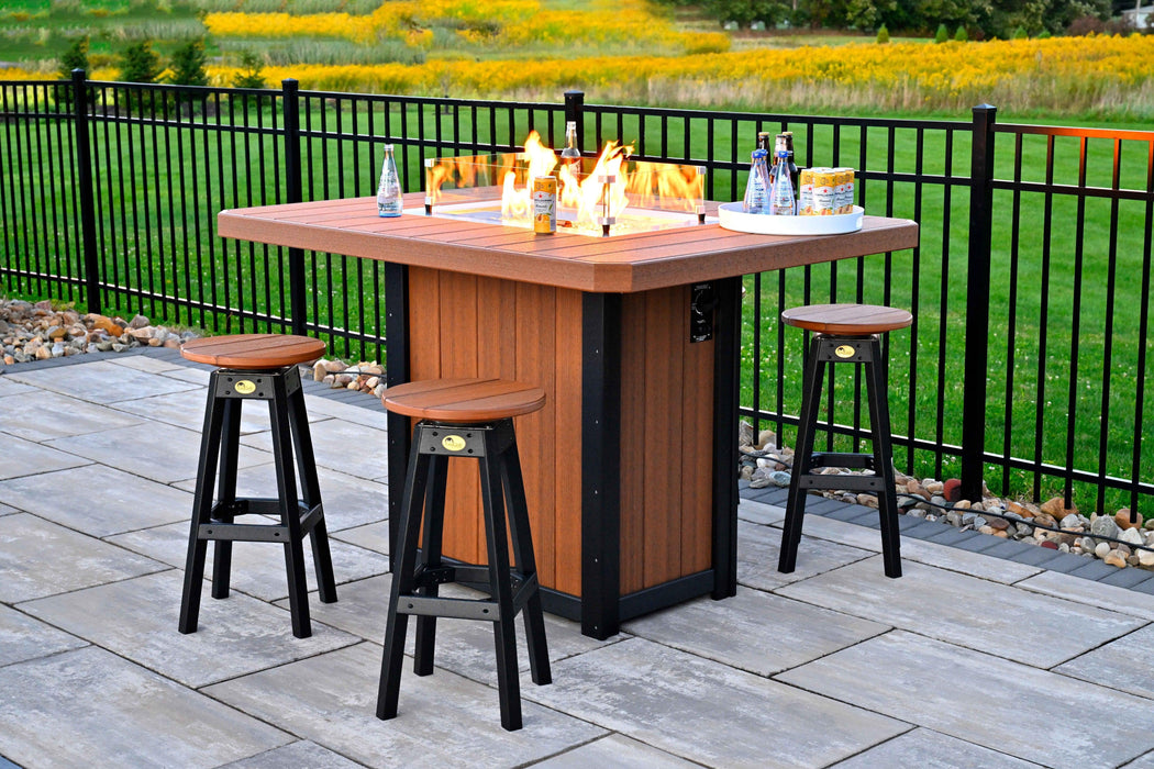 LuxCraft Recycled Plastic Lumin 62" Rectangular Fire Table (BAR HEIGHT)