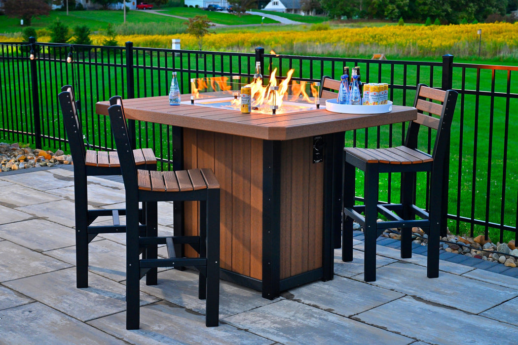 LuxCraft Recycled Plastic Lumin 62" Rectangular Fire Table (BAR HEIGHT)