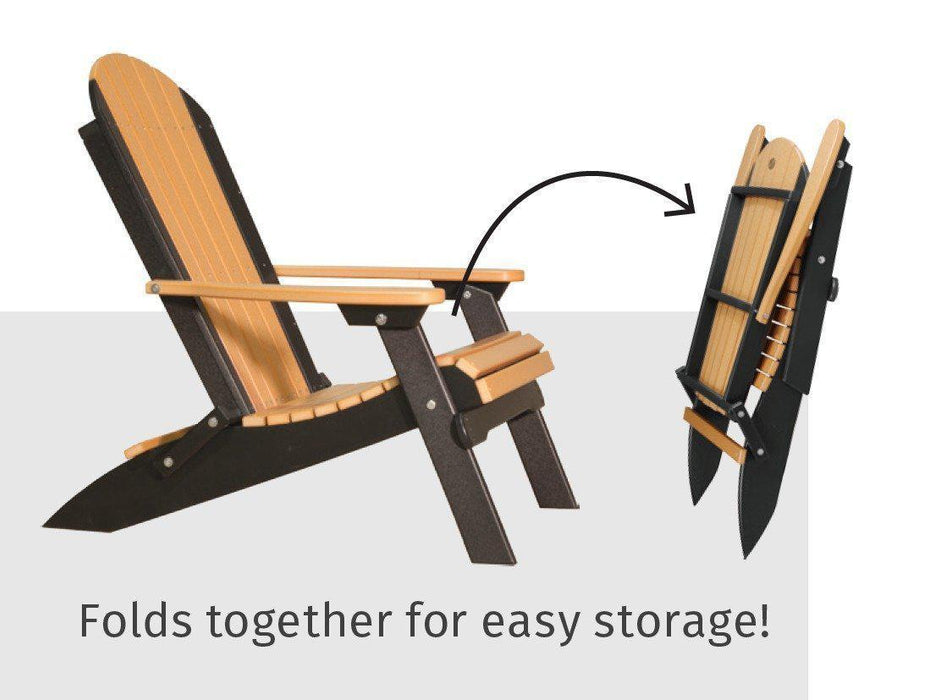 LuxCraft Recycled Plastic Folding Adirondack Chair