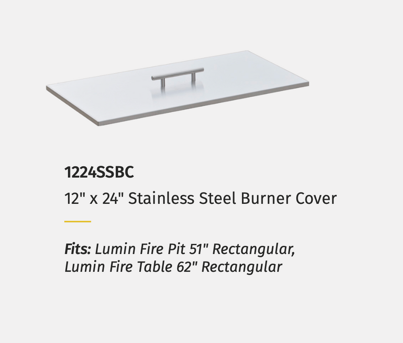 LuxCraft Lumin 12" x 24" Stainless Steel Burner Cover