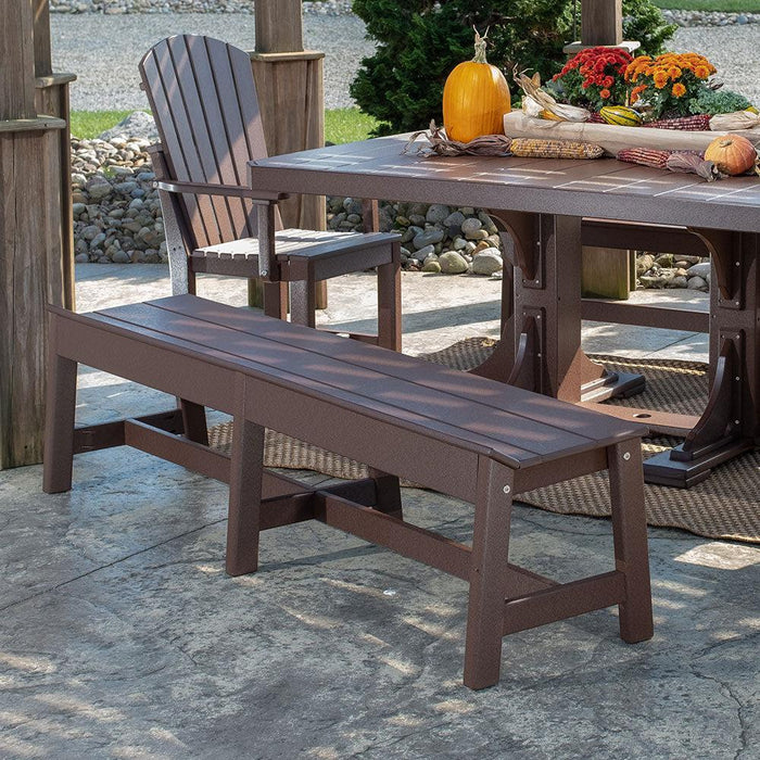 LuxCraft Recycled Plastic 72" Café Dining Bench (DINING HEIGHT)