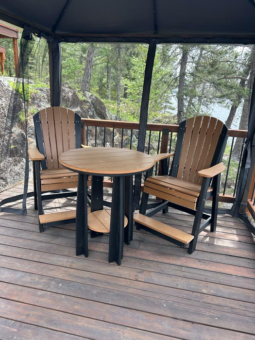 LuxCraft Recycled Plastic Counter Height Adirondack Balcony Table Set