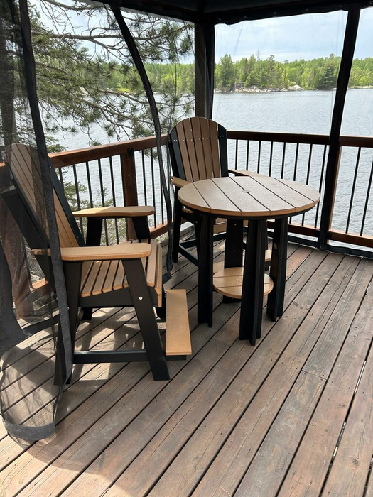 LuxCraft Recycled Plastic Counter Height Adirondack Balcony Table Set