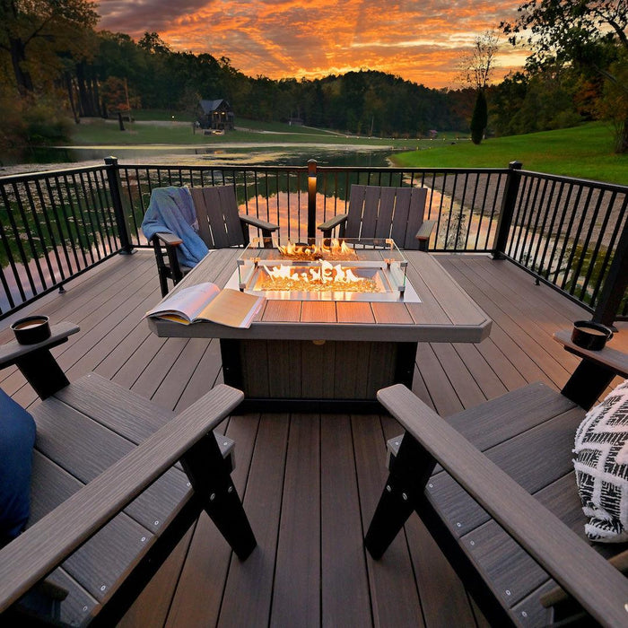 LuxCraft Recycled Plastic Lumin 51" Rectangular Fire Pit