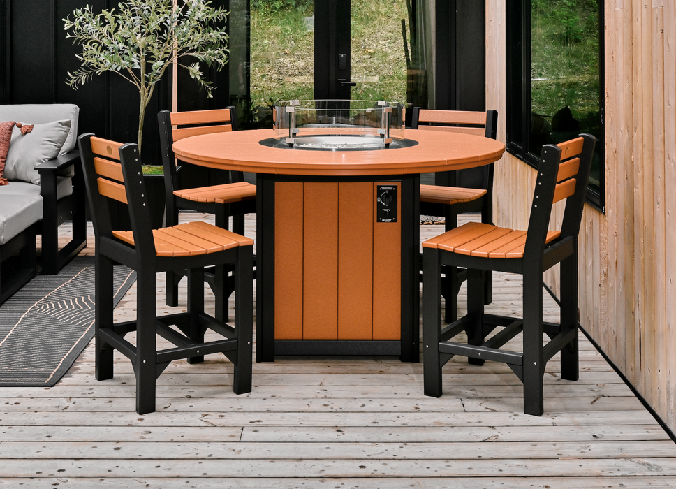 LuxCraft Recycled Plastic Lumin 60″ Round Fire Table (COUNTER HEIGHT)