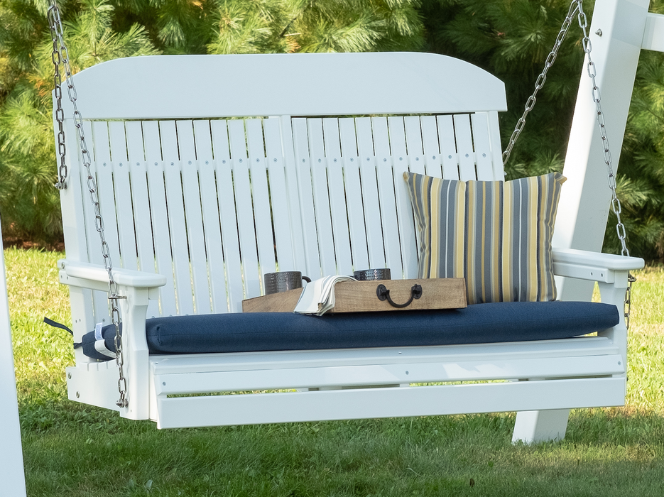 LuxCraft Classic Highback 4ft. Recycled Plastic Porch Swing