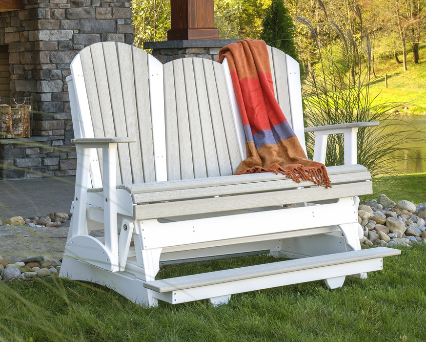 LuxCraft Counter Height Recycled Plastic 5' Adirondack Balcony Glider