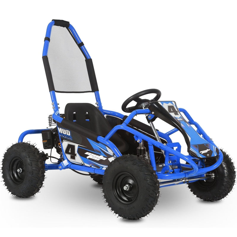 MotoTec Mud Kids Gas Powered 98cc Go Kart Full Suspension Green