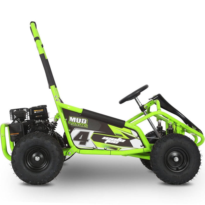 MotoTec Mud  Kids Gas Powered 98cc Go Kart Full Suspension Green