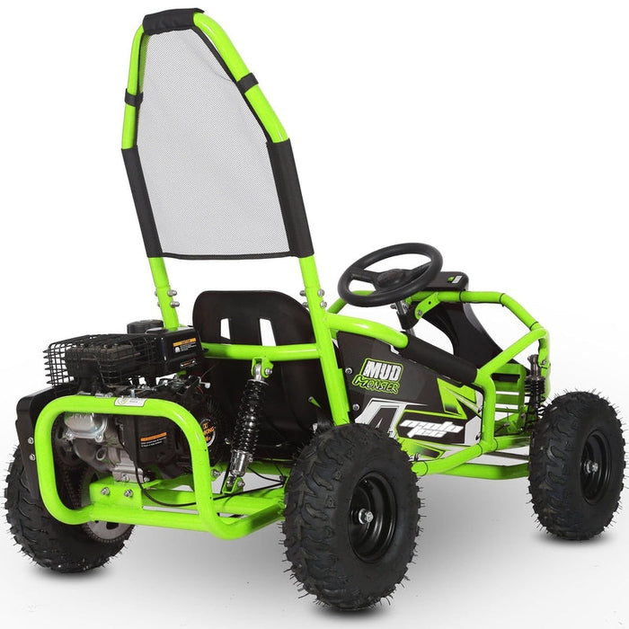 MotoTec Mud  Kids Gas Powered 98cc Go Kart Full Suspension Green