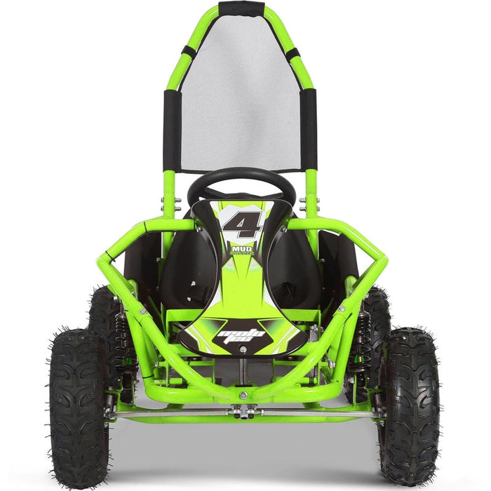 MotoTec Mud  Kids Gas Powered 98cc Go Kart Full Suspension Green