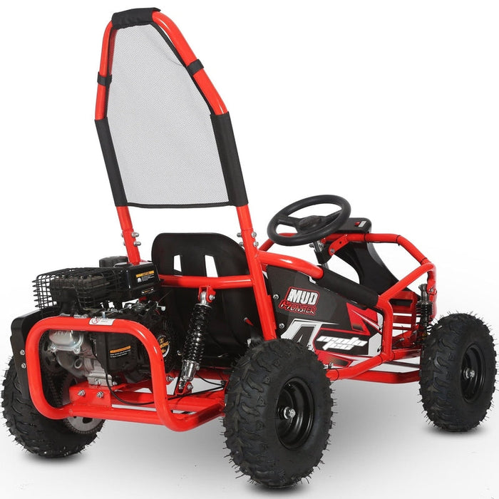 MotoTec Mud  Kids Gas Powered 98cc Go Kart Full Suspension Green
