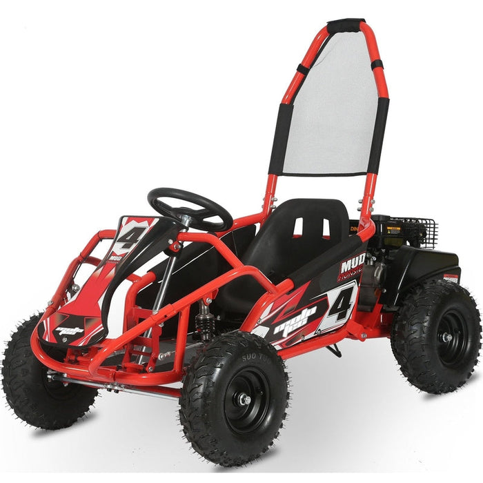 MotoTec Mud  Kids Gas Powered 98cc Go Kart Full Suspension Green