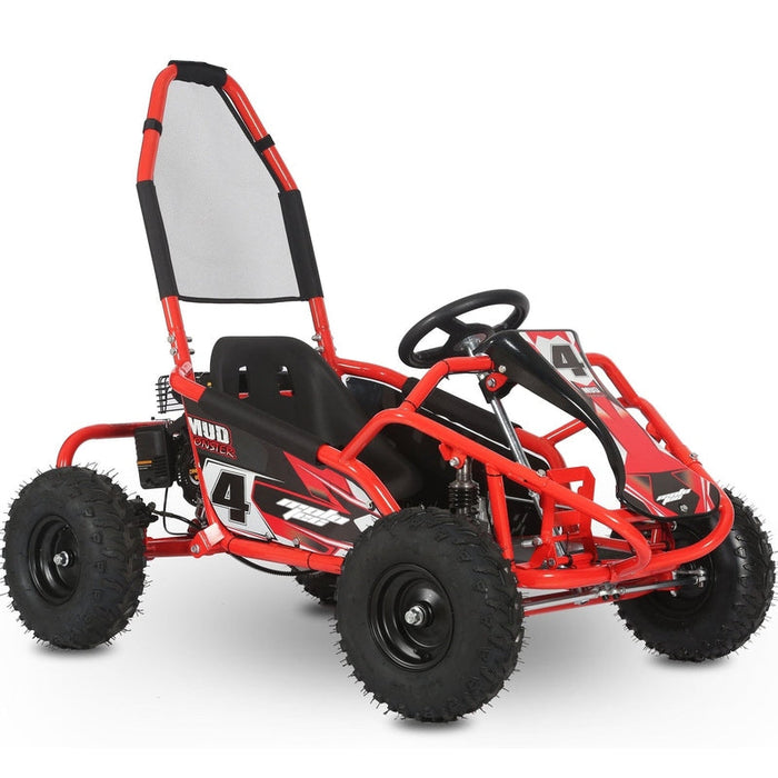 MotoTec Mud  Kids Gas Powered 98cc Go Kart Full Suspension Green