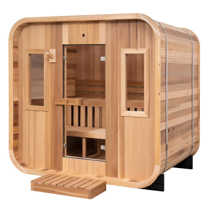 Redwood Outdoors Summit Outdoor Sauna in Cedar x Alaskan All-In-One Cold Plunge