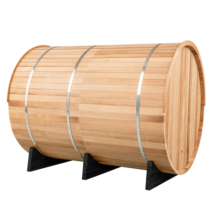 Redwood Outdoors Barrel Sauna w/ Porch - 6 Person