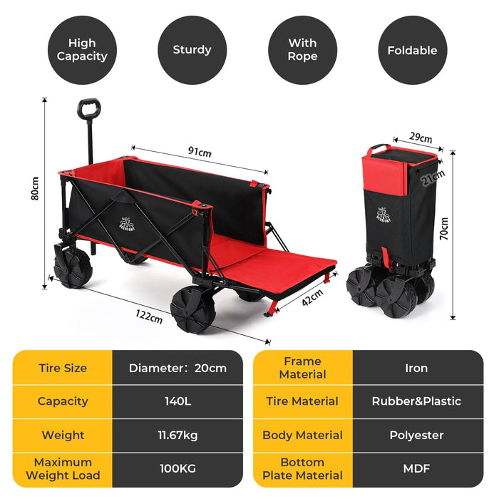 BougeRV 140L Outdoor Foldable Wagon