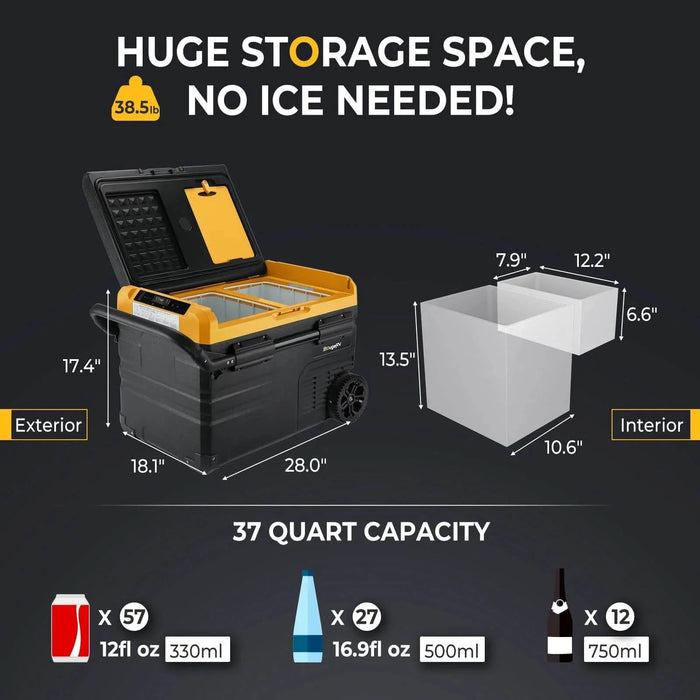 BougeRV CR35 37 Quart (35L) Portable Fridge Freezer